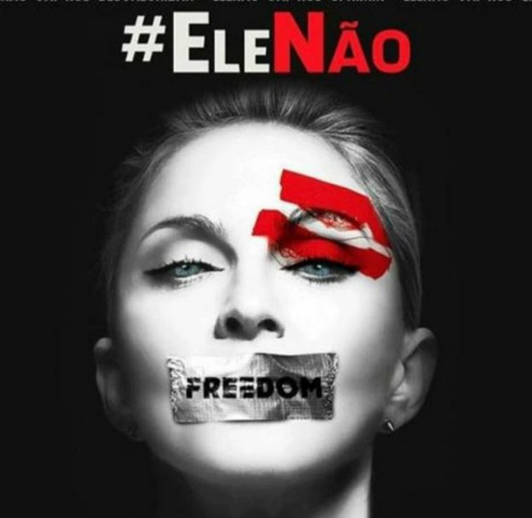 Madonna publica #elenao contra Jair Bolsonaro