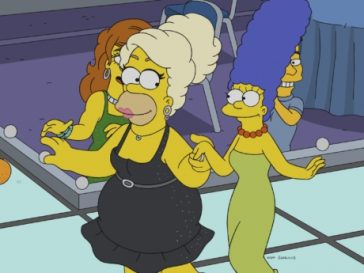 Homer Simpsons vestido de drag