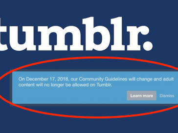 Tumblr supprimera et interdira les contenus à caractère sexuel
