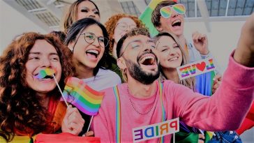 gen z lgbtq group queer friends next generation celebrate gay pride