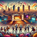 DALL·E 2024 04 10 21.36.27 A vibrant cityscape of Mexico City CDMX during April bustling with energy and alive with the colors of spring. The scene encapsulates the diversity