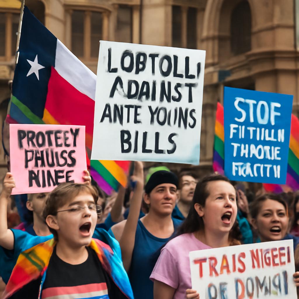 Manifestação no Capitólio do Texas denuncia propostas que reforçam definição binária de gênero e ameaçam acesso à saúde trans