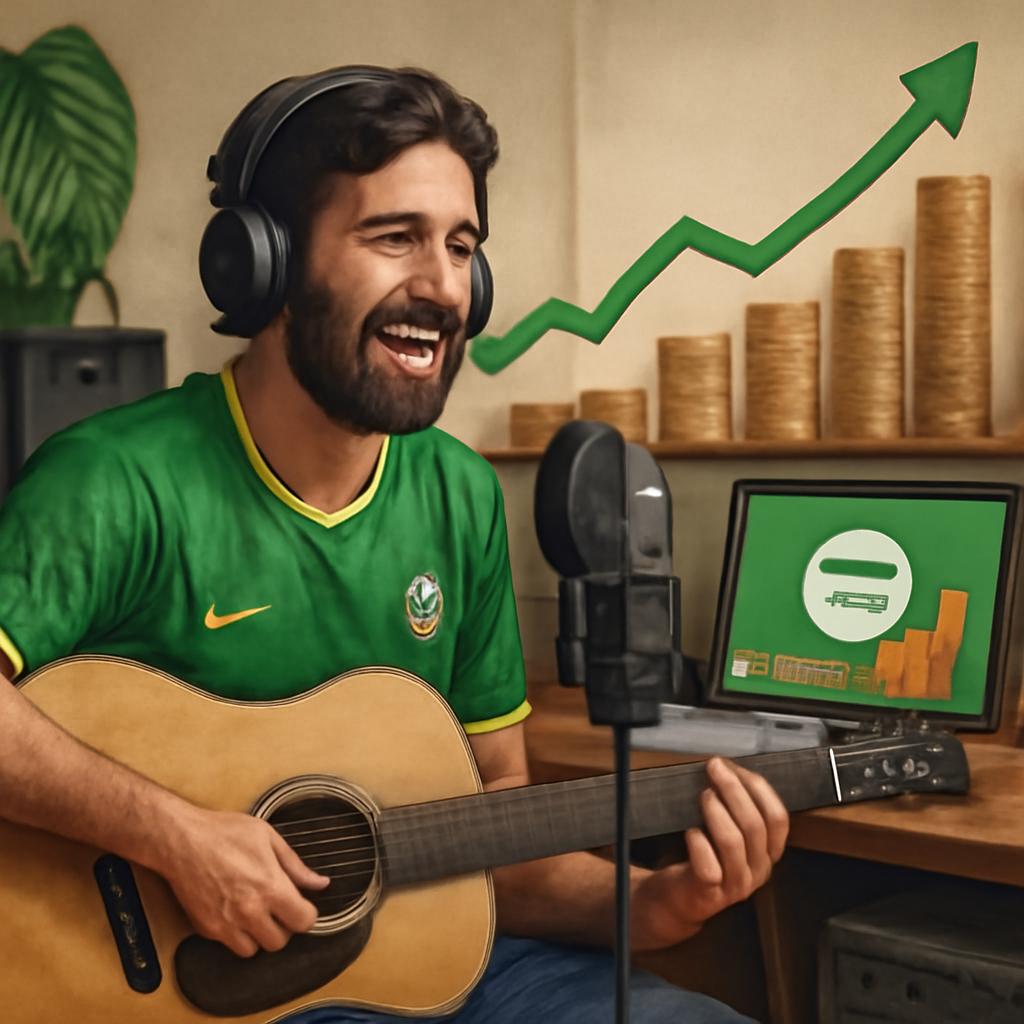 Royalties para músicos brasileiros superam R$ 1,6 bilhão em 2024, refletindo a força do mercado musical nacional.