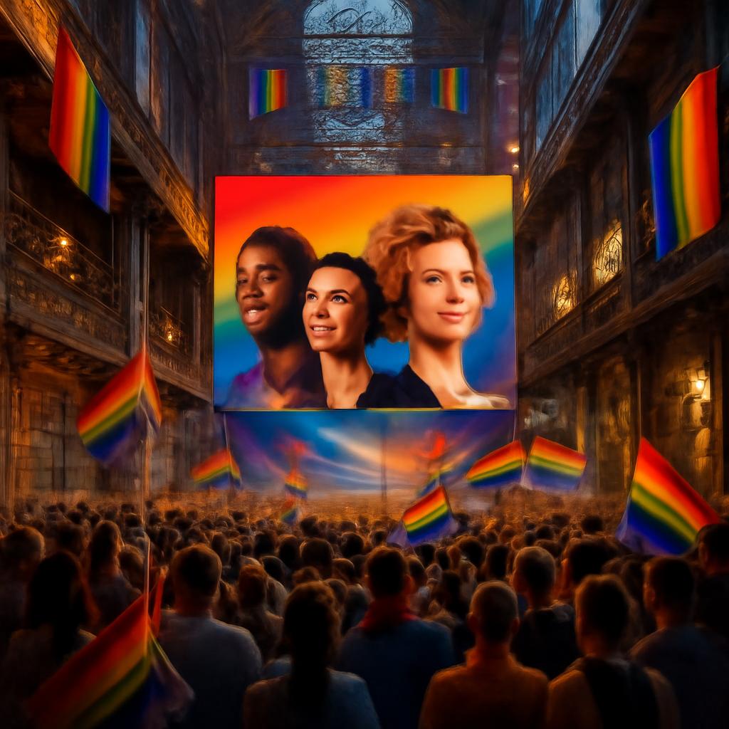 Instalação gratuita destaca a luta global pelos direitos LGBTQ+ e ícones do ativismo.