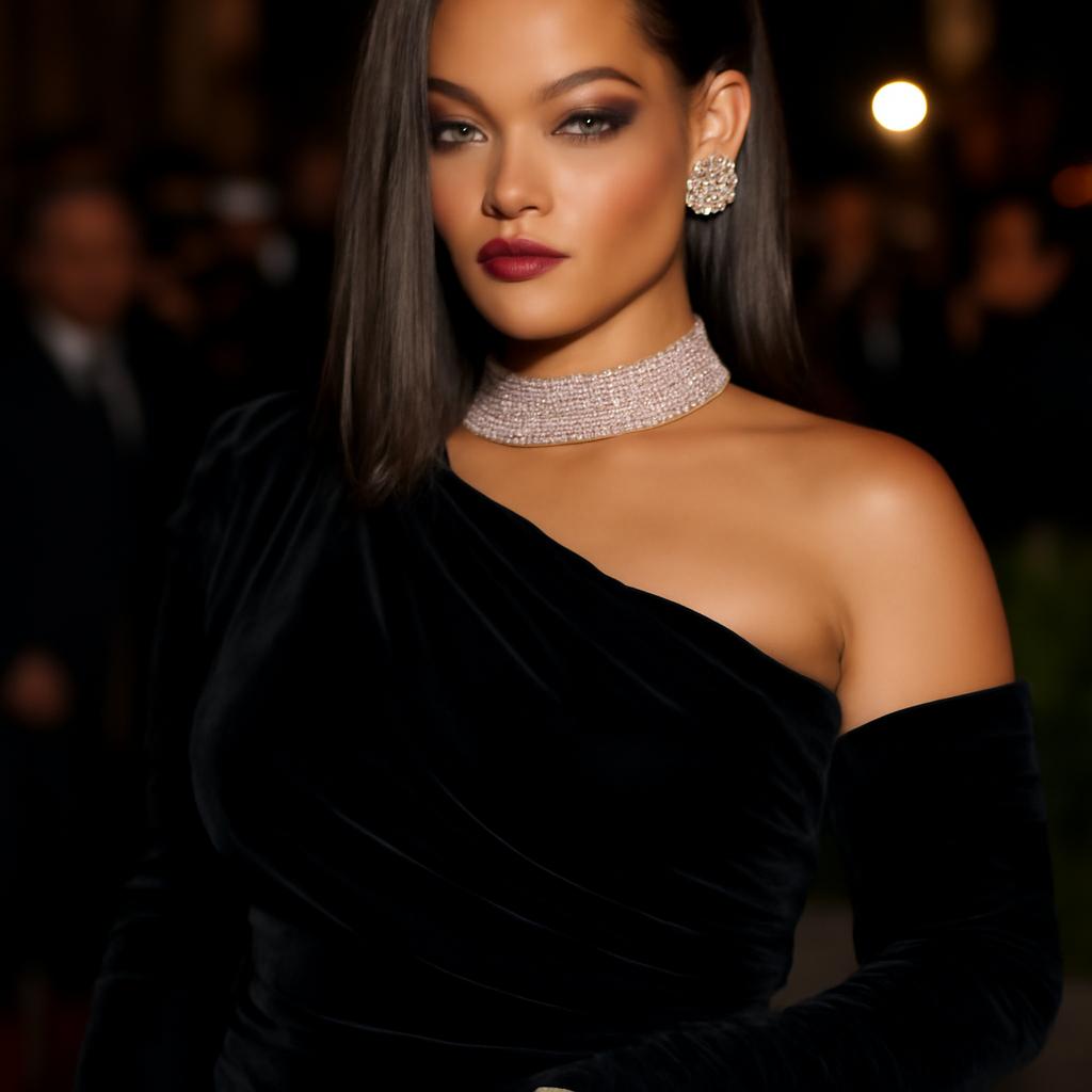 Grávida de seu terceiro filho, Rihanna brilha em Los Angeles com vestido luxuoso e acessórios exclusivos