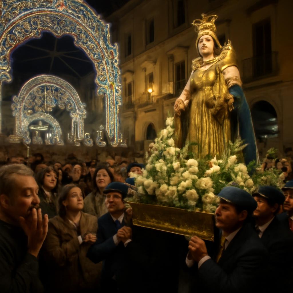 Celebração reúne devoção e comunidade em procissão e eventos religiosos na Itália