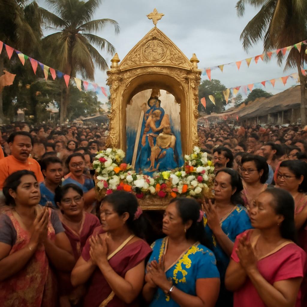Missa, procissão e almoço marcam encontro da comunidade singalesa em Vela para celebrar a paz e a fé