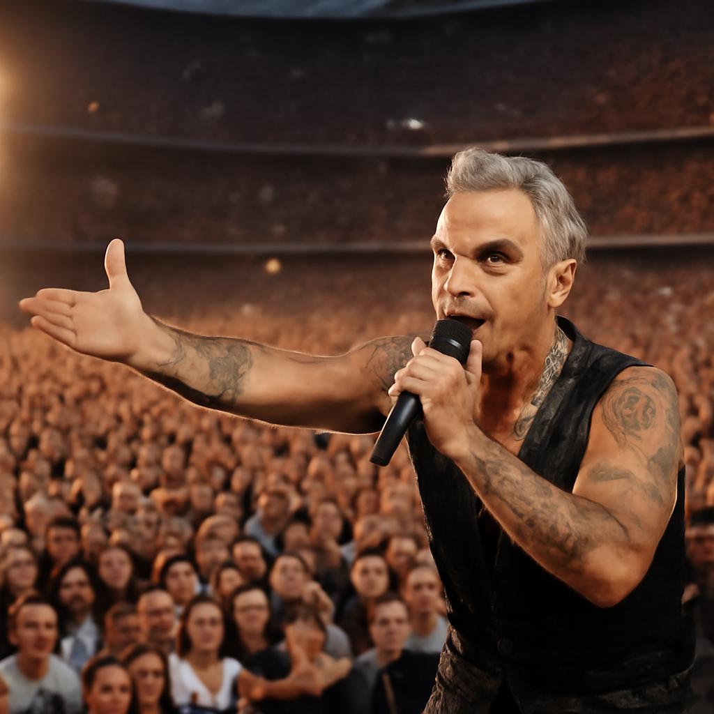 O 'rei do entretenimento' entrega espetáculo vibrante e emocional em estádio na Espanha