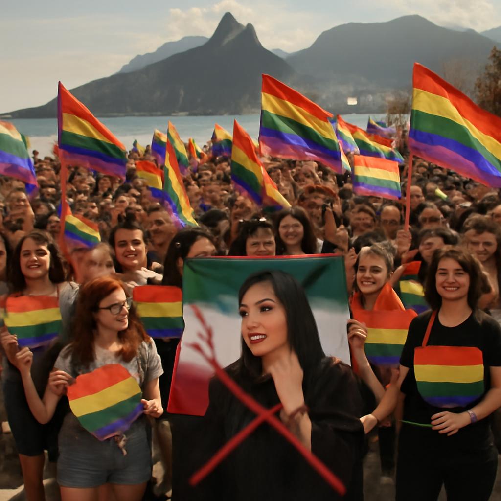 Manifestação na Zona Sul do Rio lembra execuções de pessoas LGBTQIA+ no Irã, país membro do Brics