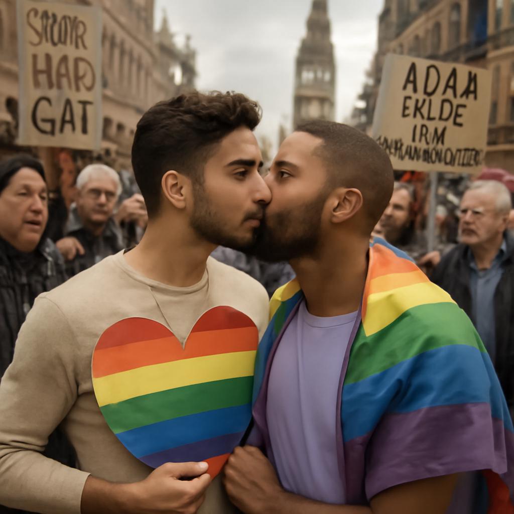 Casal de influenciadores mostra força e afeto diante de protestos anti-LGBTQ+ na Pride de Londres