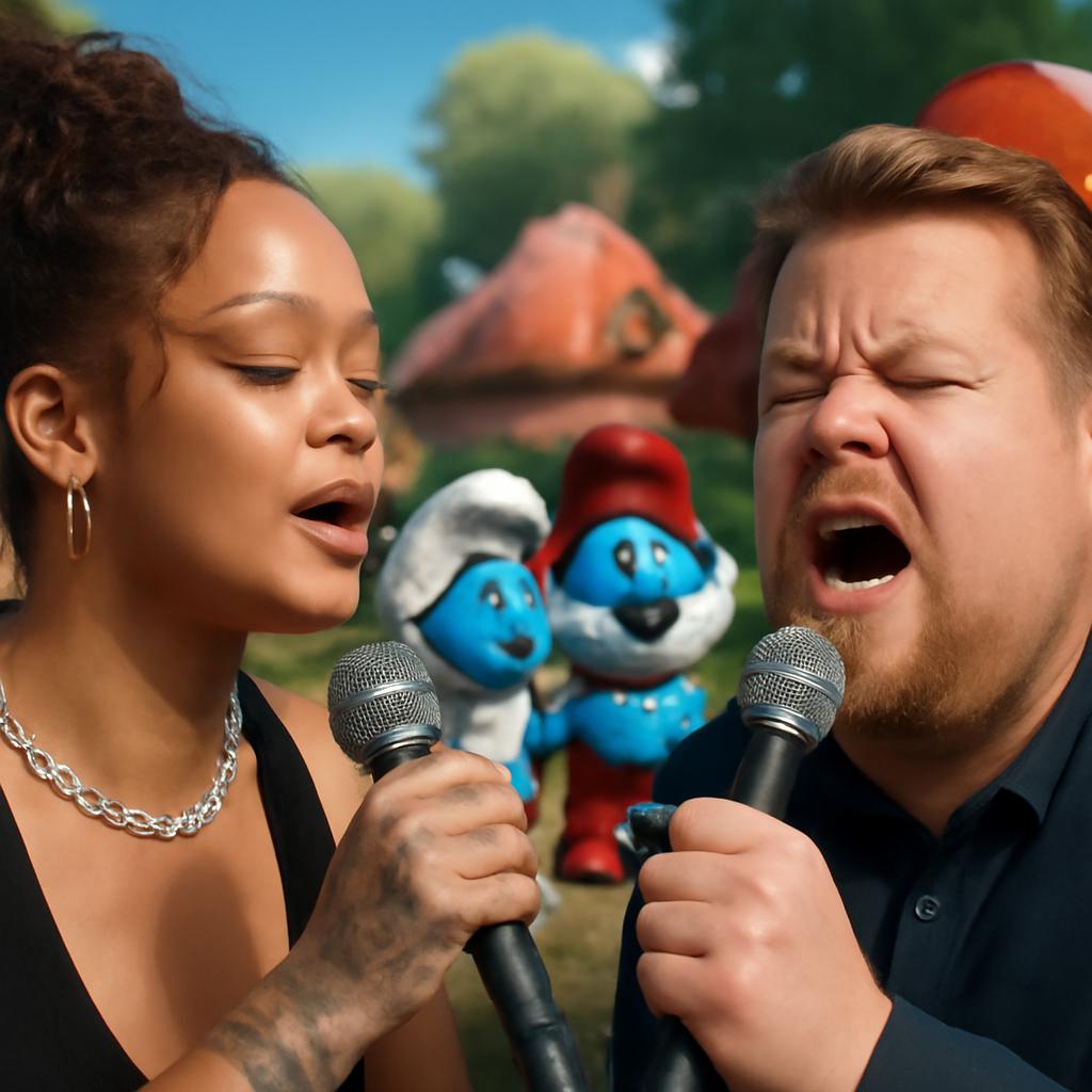 Depois de 8 anos tentando, James Corden realiza sonho e divide dueto com Rihanna na animação