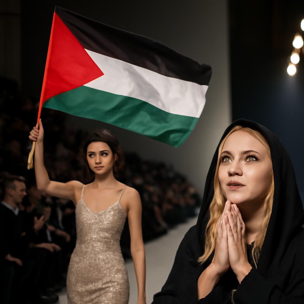 Protesto na passarela e apelo emocionante para salvar crianças famintas em Gaza mobilizam o mundo artístico