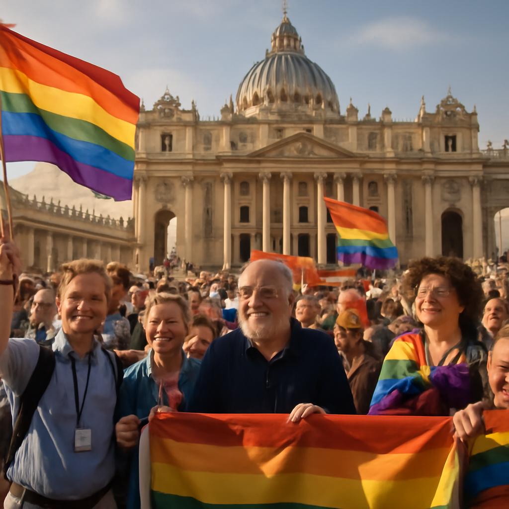 Cerca de mil católicos LGBTQIA+ celebram inclusão e esperança na Igreja em Roma, Itália