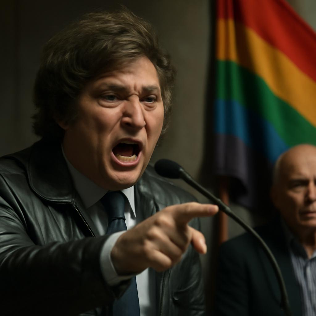 Presidente argentino mantém discurso agressivo com termos homofóbicos e ofensas, afetando o debate democrático e a sociedade