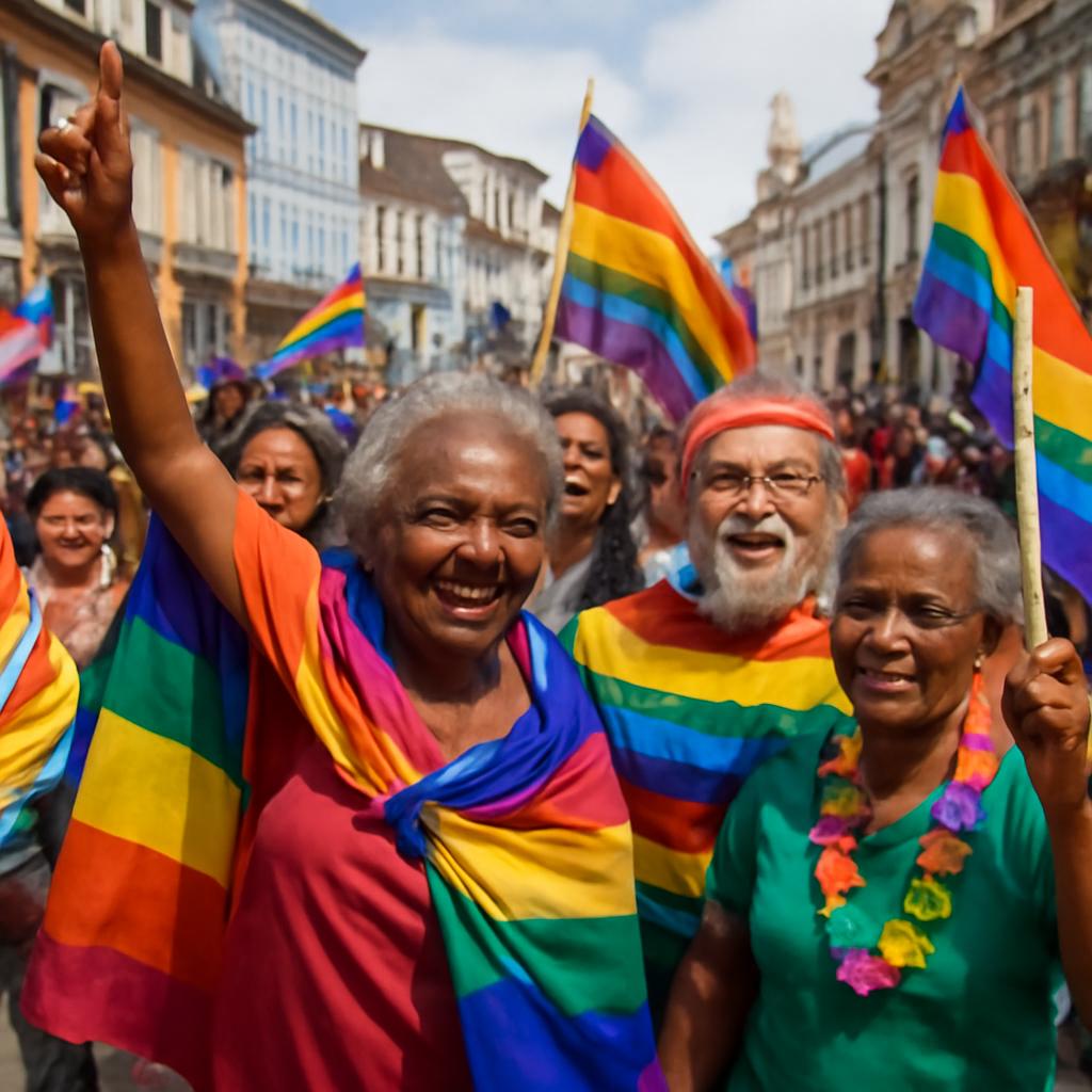 Desfile na orla da Barra destaca luta por direitos e visibilidade para LGBTQIAP+ idosos