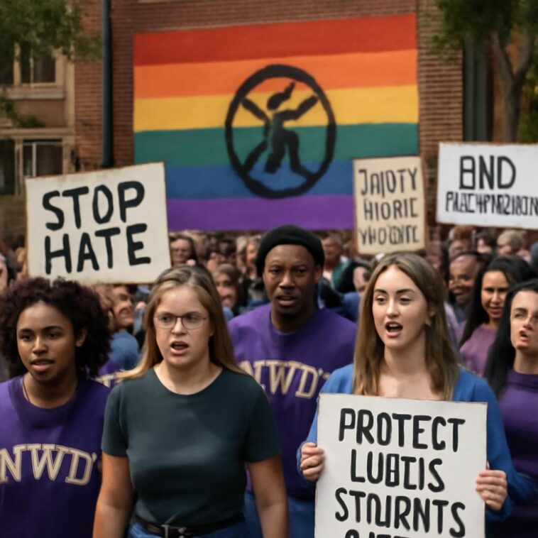 Manifestação reafirma resistência LGBTQIA+ diante de vandalismo e intolerância na universidade sul-africana