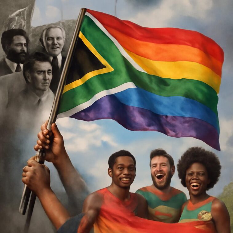 História da bandeira gay sul-africana: símbolo de orgulho e diversidade 1 Há 15 anos, a bandeira gay da África do Sul celebra a visibilidade LGBTQIA+ e a luta por igualdade na nação arco-íris