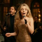 Atriz e cantora estreia como apresentadora no 'Saturday Night Live' em sketch divertido que satiriza Taylor Swift e Lady Gaga