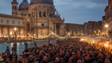 Tradição e comércio se unem na famosa feira da Madonna della Salute, celebrada em Veneza, Itália, no fim de novembro