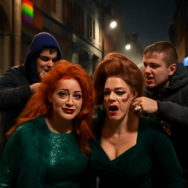 Lucina Schynning e Krystal Queer sofrem agressão enquanto público assiste e registra o ataque