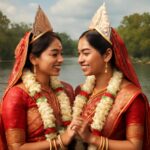 Riya e Rakhi celebram união em templo rural, desafiando preconceitos e inspirando aceitação