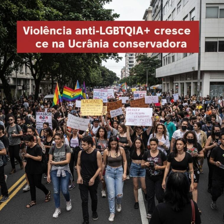 Comunidade LGBTQIA+ enfrenta ataques físicos e censura em Kiev, refletindo um momento crítico de intolerância