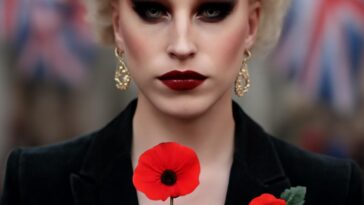 Emocionada, drag lembra a importância do respeito e da memória na celebração do Remembrance Day