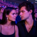 Atriz brasileira e cantor canadense são flagrados juntinhos na área VIP em São Paulo, gerando rumores de romance