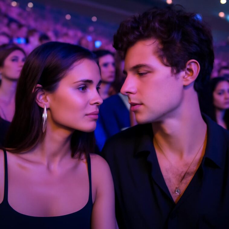 Atriz brasileira e cantor canadense são flagrados juntinhos na área VIP em São Paulo, gerando rumores de romance