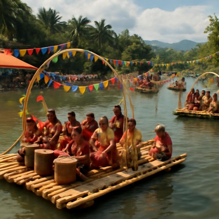 Parada fluvial com balsas decoradas destaca tradição e sustentabilidade no festival das Filipinas