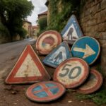 Cartazes de trânsito abandonados em via de Arezzo preocupam moradores 13 Moradores e comerciantes pedem ação urgente para retirar placas que atrapalham acessibilidade e causam insegurança