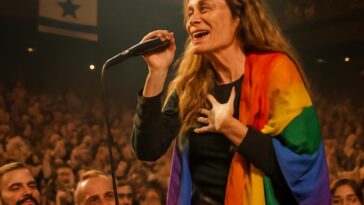 Sonia, ícone LGBTQIA+ e voz da resistência, se apresenta em praça dedicada a reféns em Israel