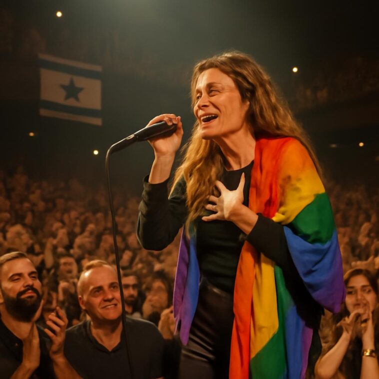 Cantora queer Sonia retorna a Israel após 12 anos e emociona público 1 Sonia, ícone LGBTQIA+ e voz da resistência, se apresenta em praça dedicada a reféns em Israel