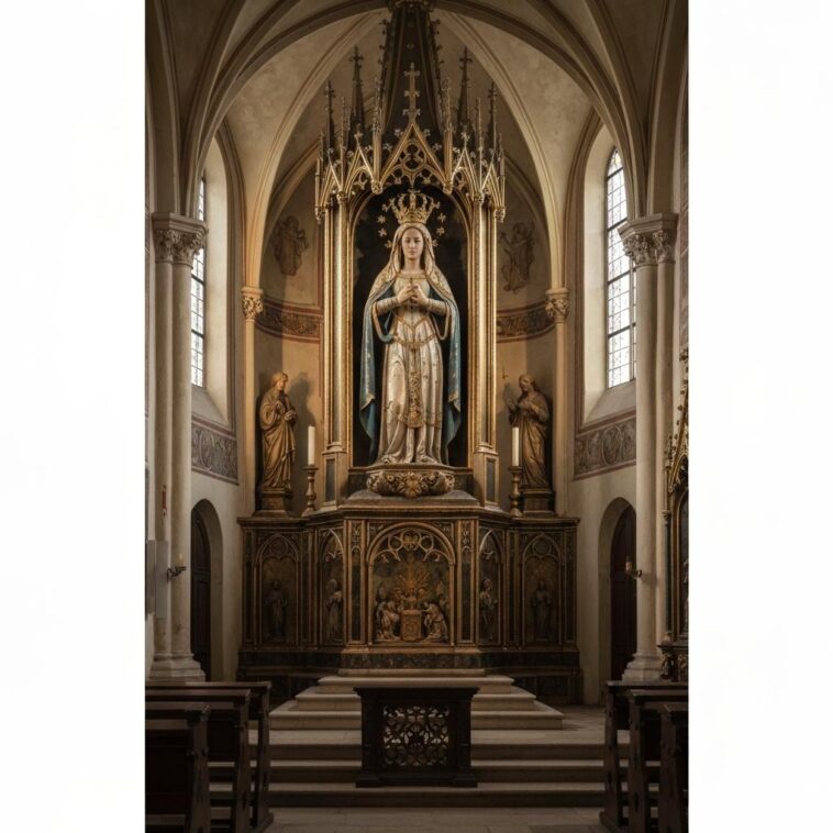 Escultura do século XIV da Virgem Maria encanta com beleza e história no Convento de Santa Inês