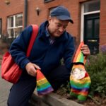 Carteiro é demitido após vandalizar gnome arco-íris em Belfast 12 Atitude homofóbica do entregador chocou casal LGBTQIA+ e gerou investigação policial