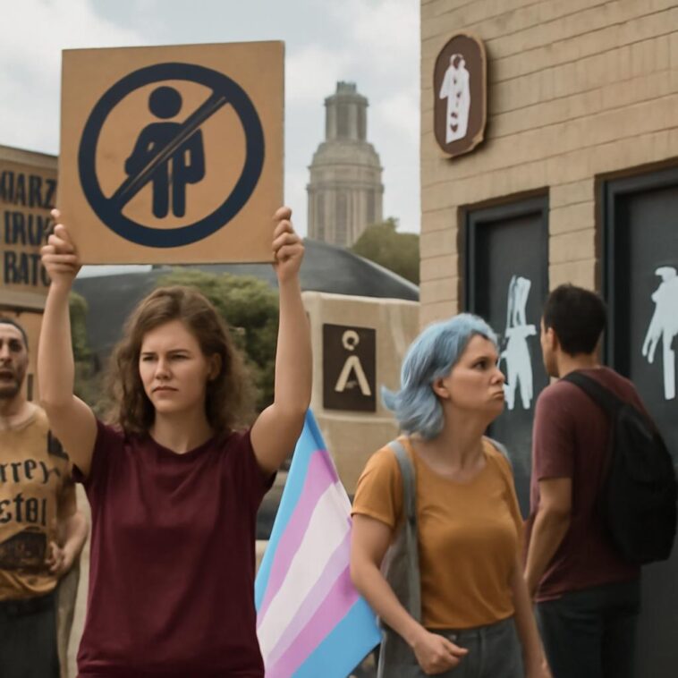 Lei anti-trans altera banheiros públicos em Austin e UT Austin 1 Nova lei obriga uso de banheiros conforme sexo de nascimento, gerando medo e resistência na comunidade trans em Austin, Texas