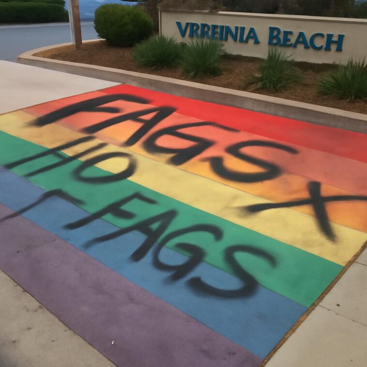 Cruzamentos com bandeiras LGBTQIA+ no ViBe Creative District foram pichados com palavras de ódio e símbolos ofensivos