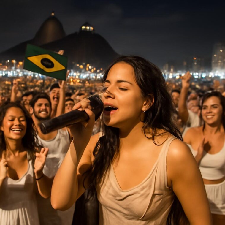 Cantora espanhola surpreende fãs ao aparecer na Pedra do Sal para celebrar o réveillon