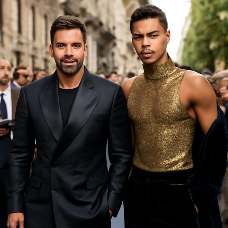 Ícone e nova estrela da moda se encontram no desfile masculino de Giorgio Armani em Milão