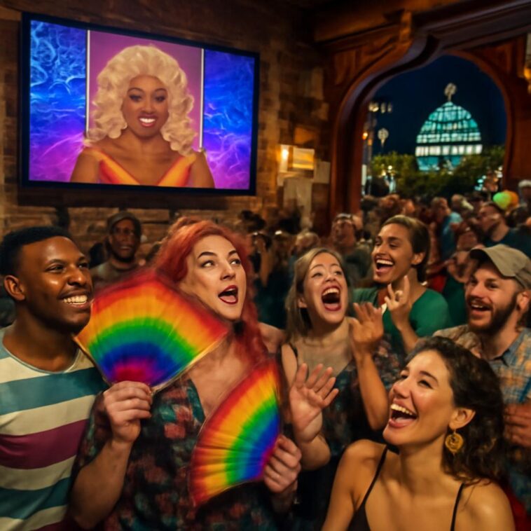 Drag queens locais animam encontro gratuito para fãs da série icônica em ambiente acolhedor e cheio de estilo