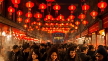 Celebre o Ano Novo Lunar em Belleville com luzes, música e sabores asiáticos em um evento acolhedor e vibrante