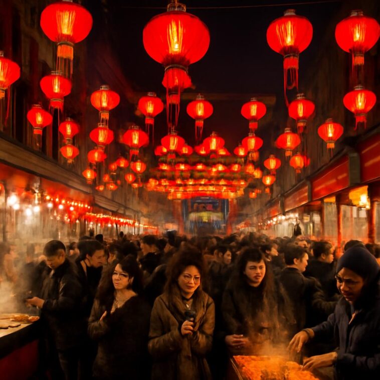 Celebre o Ano Novo Lunar em Belleville com luzes, música e sabores asiáticos em um evento acolhedor e vibrante