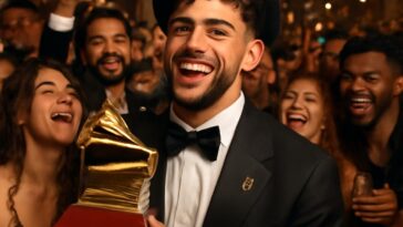 O artista porto-riquenho marca o primeiro álbum em espanhol a ganhar Álbum do Ano e compartilha momentos íntimos da celebração
