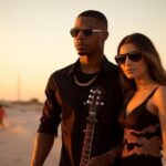 Casal fashionista e cheio de amor brilha em noite especial no restaurante favorito de RiRi