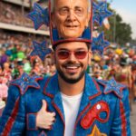 Cantor encerra temporada carnavalesca com figurino inspirado no icônico locutor e antecipa a Copa do Mundo 2026