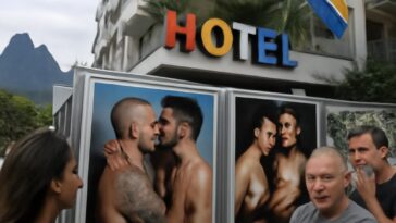 Tapumes do novo hotel de luxo para público LGBTQIA+ dividem opiniões em Ipanema
