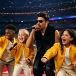 Cinco jovens talentos locais dançaram ao lado de Bad Bunny e Lady Gaga, celebrando cultura latina e representatividade no maior palco do mundo