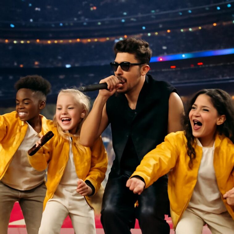 Cinco jovens talentos locais dançaram ao lado de Bad Bunny e Lady Gaga, celebrando cultura latina e representatividade no maior palco do mundo