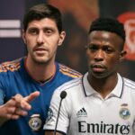 Goleiro do Real Madrid repudia insultos racistas e homofóbicos sofridos por Vinícius Júnior em jogo da Champions League