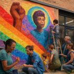 Projeto Spray It With Pride convida a comunidade a criar arte vibrante que homenageia ícones e locais LGBTQ+ no Nordeste da Inglaterra